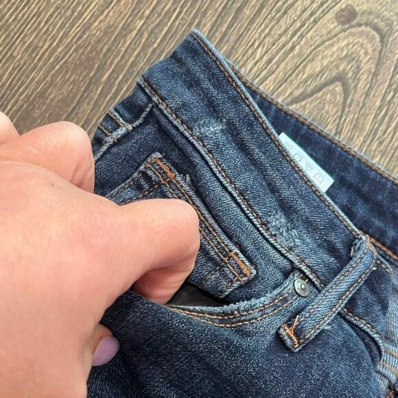 Joe's Straight Cuff-Cut Crop Jeans Mid Rise Denim Stretch Dark Wash Blue Size 27 - Picture 10 of 12